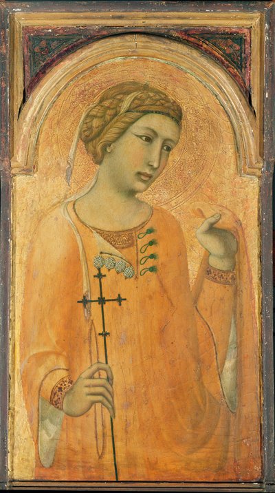 Een vrouwelijke heilige, mogelijk St. Margaretha door Pietro Lorenzetti